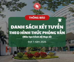 Thông báo lịch xét tuyển đào tạo trình độ Thạc sĩ đợt 1 năm 2026