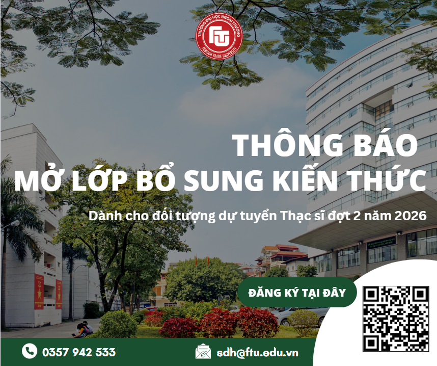 Thông báo mở lớp Bổ sung kiến thức đợt 02.2026 – dành cho học viên dự tuyển trình độ thạc sĩ